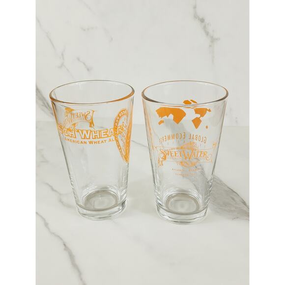 Pint Beer Clear Glass 16oz Sweetwater Brewing Company Drinkware 5 1/2" x2 - Picture 9 of 14